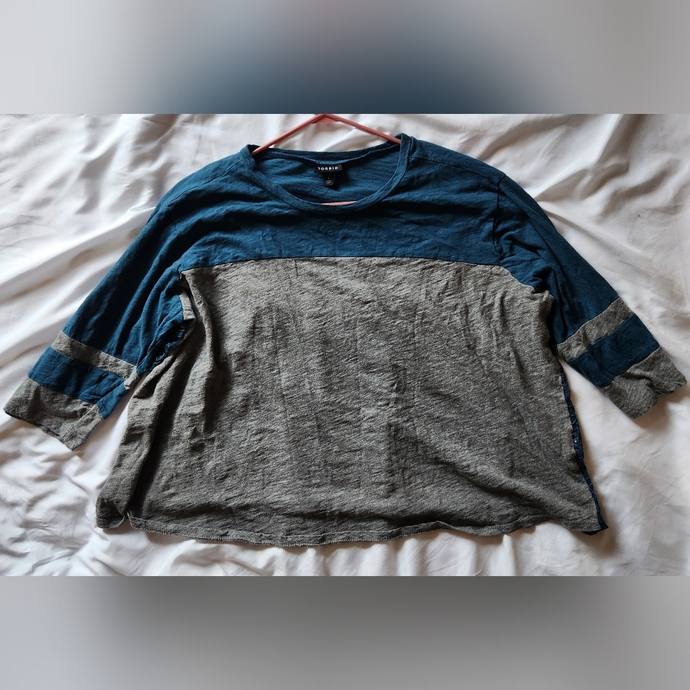 Torrid Jersey Lace Back Varsity Stripe Tee 